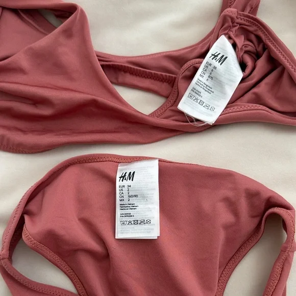EUC H&M Rose Pink Bikini Set- Top US 6 Bottom US 2 - Picture 3 of 3